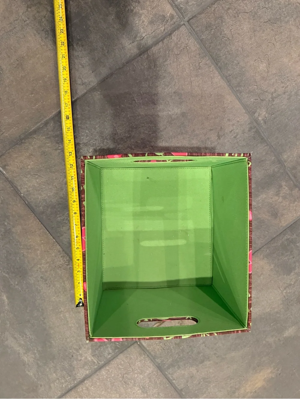 Floral Foldable Storage Bin – Pink & Green